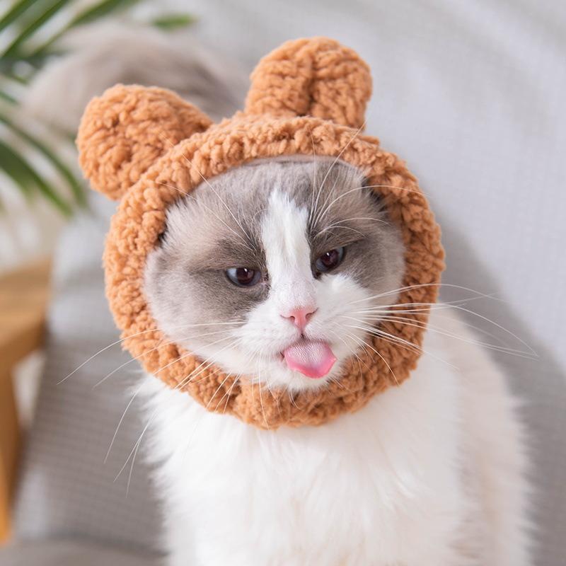Plush Cat Ear Headband Hat For Small Dogs Birthday Party Decoration
