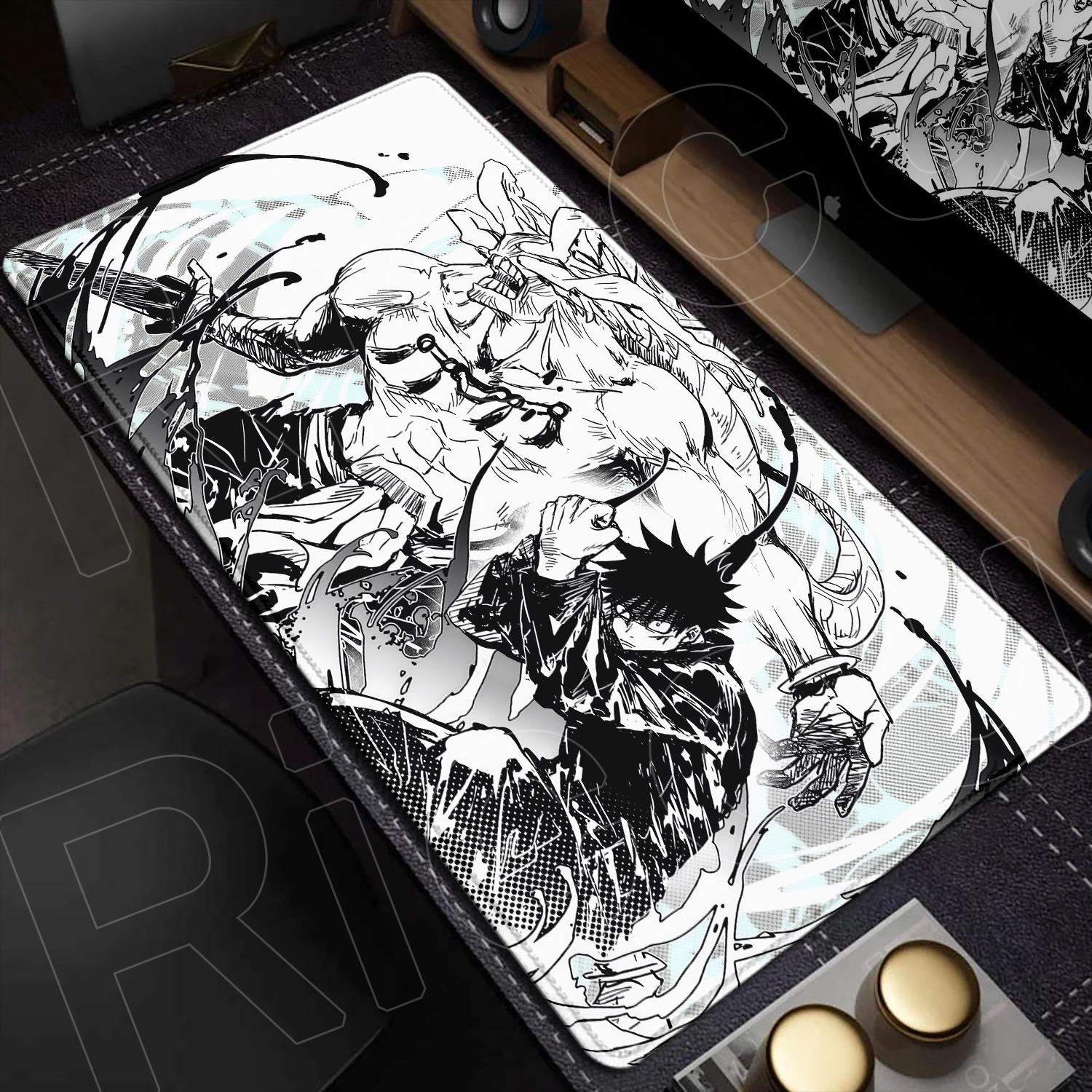 HD Schwarzes Anime Jujutsu Kaisen XXL Mauspads Gojo Satoru Mauspads Computer Gaming Peripherie PC Zubehör Schreibtischunterlage 800x300x2mm gray