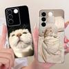 Für Vivo V27 V27Pro Niedliche Blume Schmetterling Katze Bemalte Hülle Für Vivo V 27 V27 Pro V2230 V2231 Weiche Silikon TPU Handyhüllen