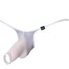 Heureux La Joie Briefs with Front Elephant Sexy Underwear Men's T-Back Opening, Design, Half-Back Briefs, (JP, Alphabet, M, WHITE)