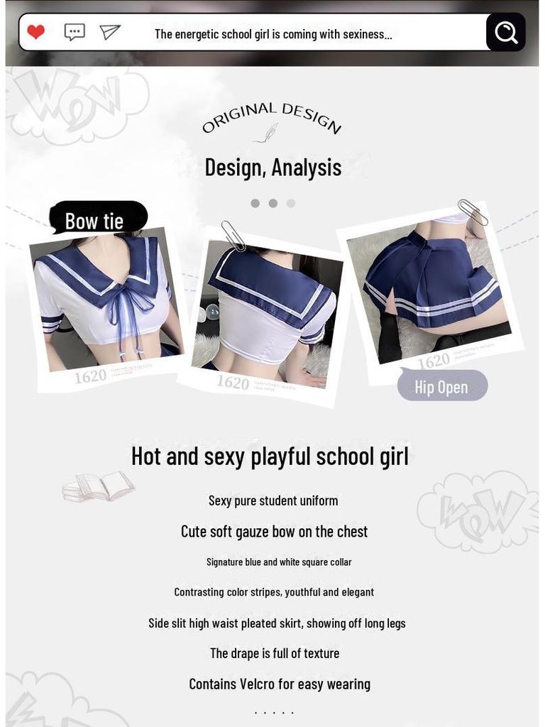 Manyan Sexy JK Uniform Suit: Split Short-Sleeved Pleated Skirt with Bow