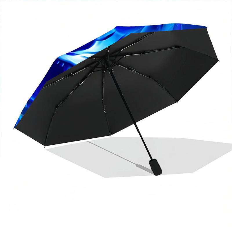 1pc Blue Tiger Automatic Open/Close Umbrella - Compact Travel Umbrella, Gift for Birthday, Holiday yy260106033