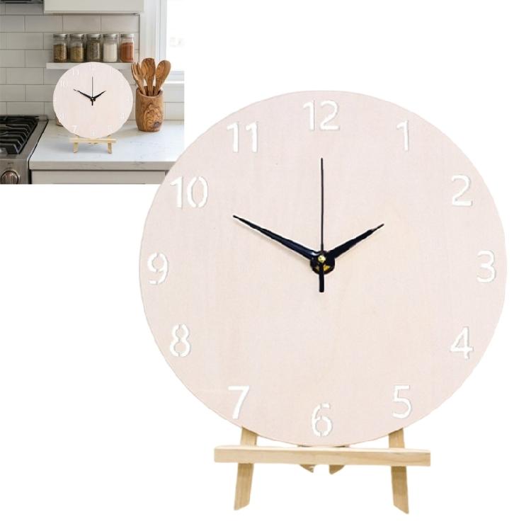 Paint-Your-Own Wood Wall Clock with Blank Round Face and Low-Noise Clock Unit for Family Art and Home Display Use