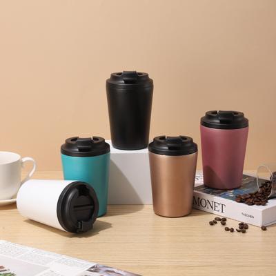 Mini 12oz hrnek na kávu přenosný nerezový termoska hrnek do kanceláře domů s odměrkou do auta