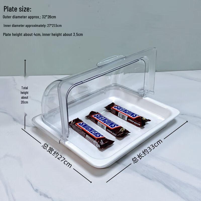 European Style Transparent Food Display Platter with Flip Lid