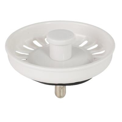Kitchen Sink Basket Strainer Waste Plug Coloured White  Plug Diameter: 74mm