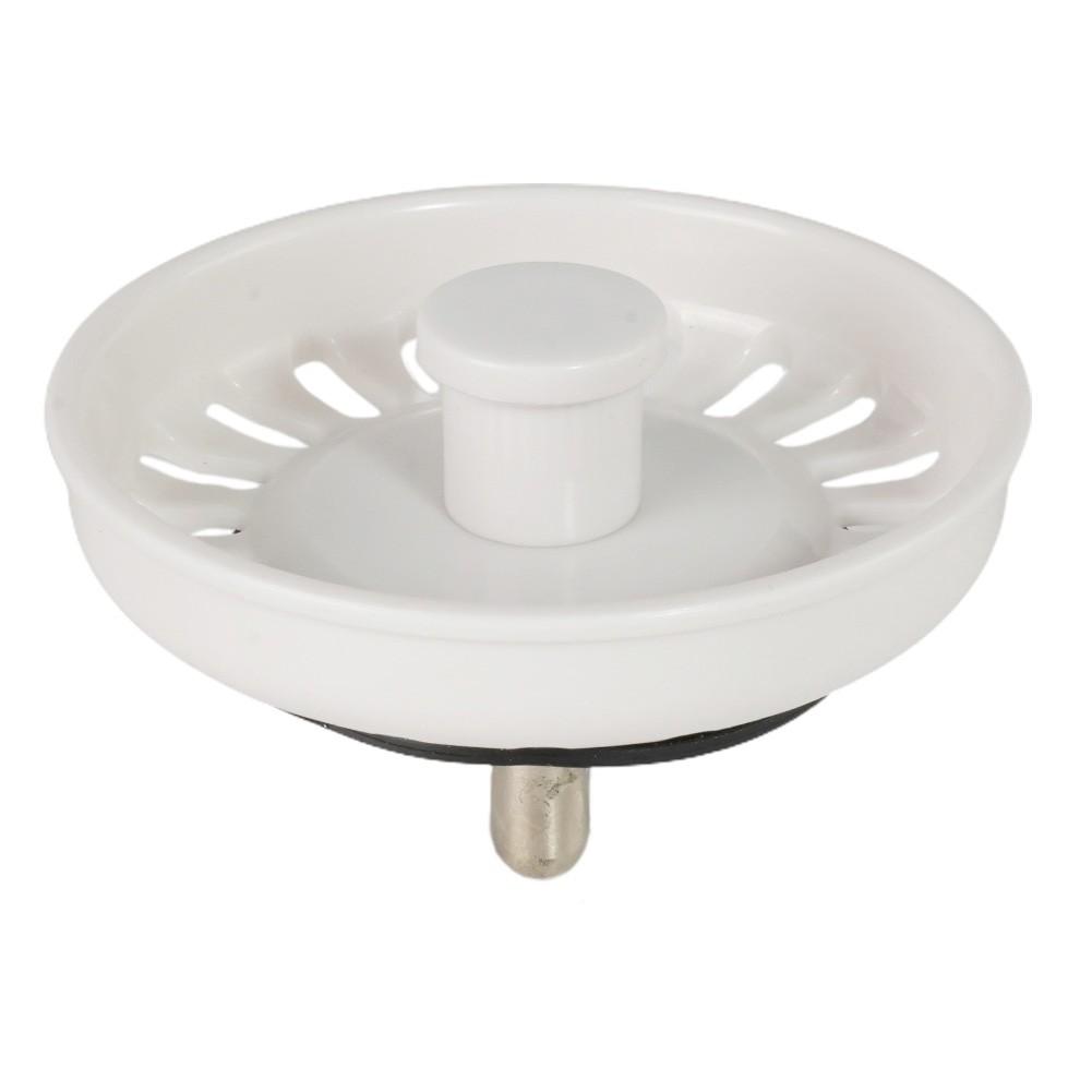 

Kitchen Sink Basket Strainer Waste Plug Coloured White Plug Diameter: 74mm 1pc