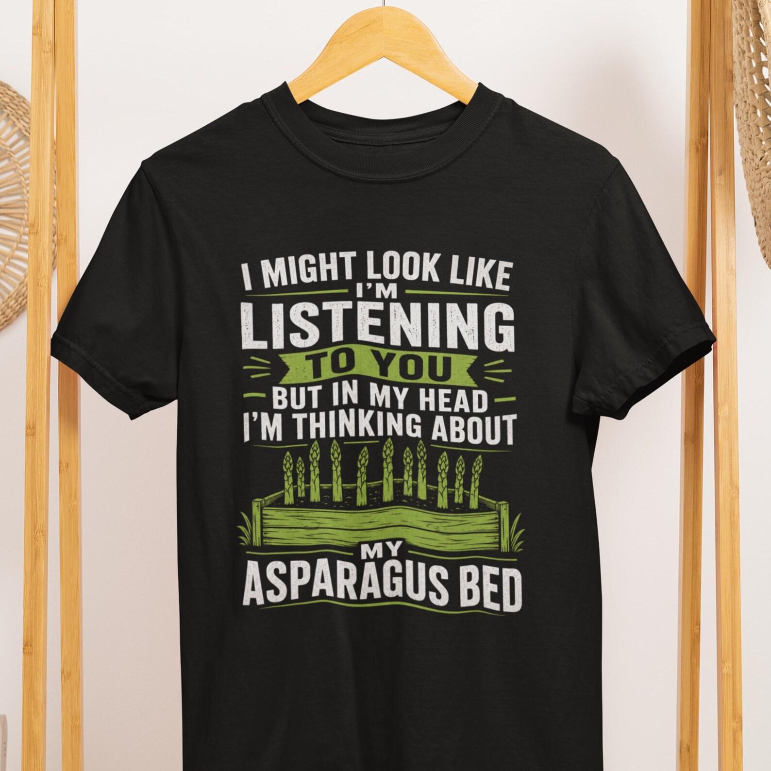 Funny Asparagus Bed Gardener T-Shirt, Vintage Vegetable Garden Tee S