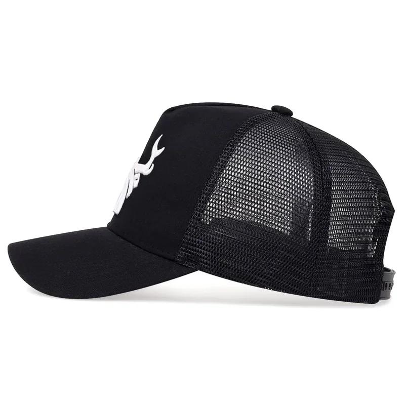 Unisex Antler Embroidered Baseball Cap Adjustable Men Women Summer Breathable Mesh Caps Casual Sunscreen Hat Dad Hats