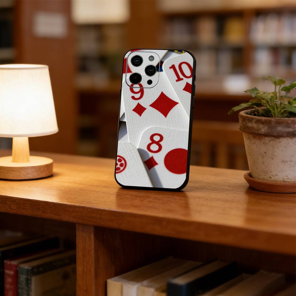 Poker Phone Case For iPhone 17, 16,15,14,13,12,11 Plus,Pro Max, Others Soft Black Cover