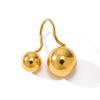 Stainless steel smooth surface small gold ball ring female simple size bead arc hollow ball direct supply