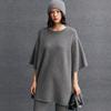 Damen Kaschmir Pullover mit Rundhalsausschnitt - Winter 2026, Mittellang, Fünf-Punkt-Ärmel, Sanfter Stil, Lockere Passform, Schlankmachende Strickware.