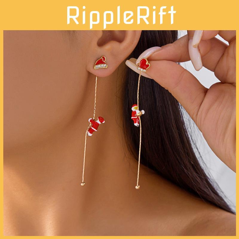 Christmas Snowman Star Shape Alloy Earrings For Women Holiday Festive Jewelry