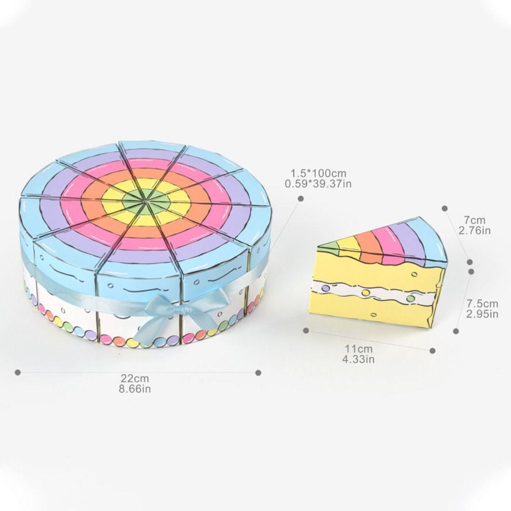 10 Stück Mehrfarbige Dreieckige Kuchen-Geschenkbox Erdbeere Regenbogen Geschenkverpackungsbox Für Süßigkeiten Keks