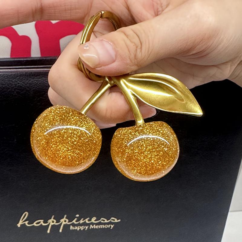 Internet Celebrity Style Bag Charm Pendant For Handbag Shoulder Bags Golden Crystal Women's Purse Keychain Accessories