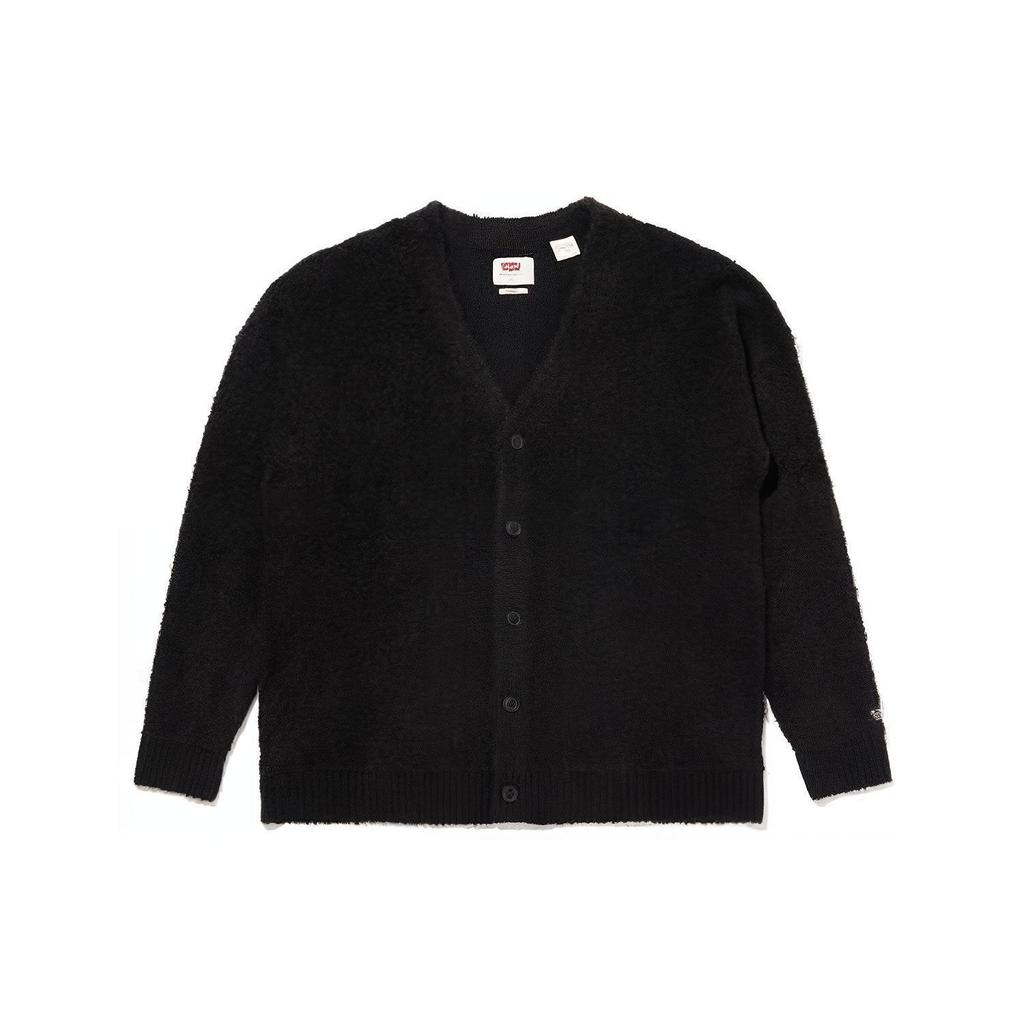 Levis Solid Color V-Neck Long Sleeve Knit Sweater Men Tops Black A0709-0019