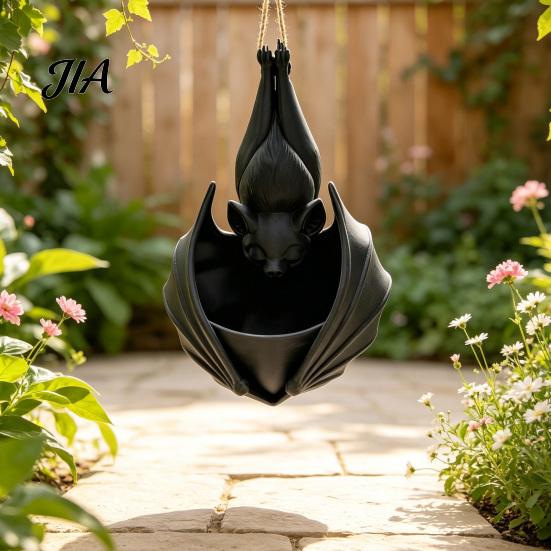 Weeping Plant Display 3D Printed Hanging Bat Pot, Shaped Planter, Creative Halloween Succulents Pot for Plants Flowerpots, Gothic Holder Indoor