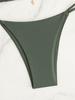 2026 European Sexy Backless Solid Color Bikini for Women - Holiday Swimwear
