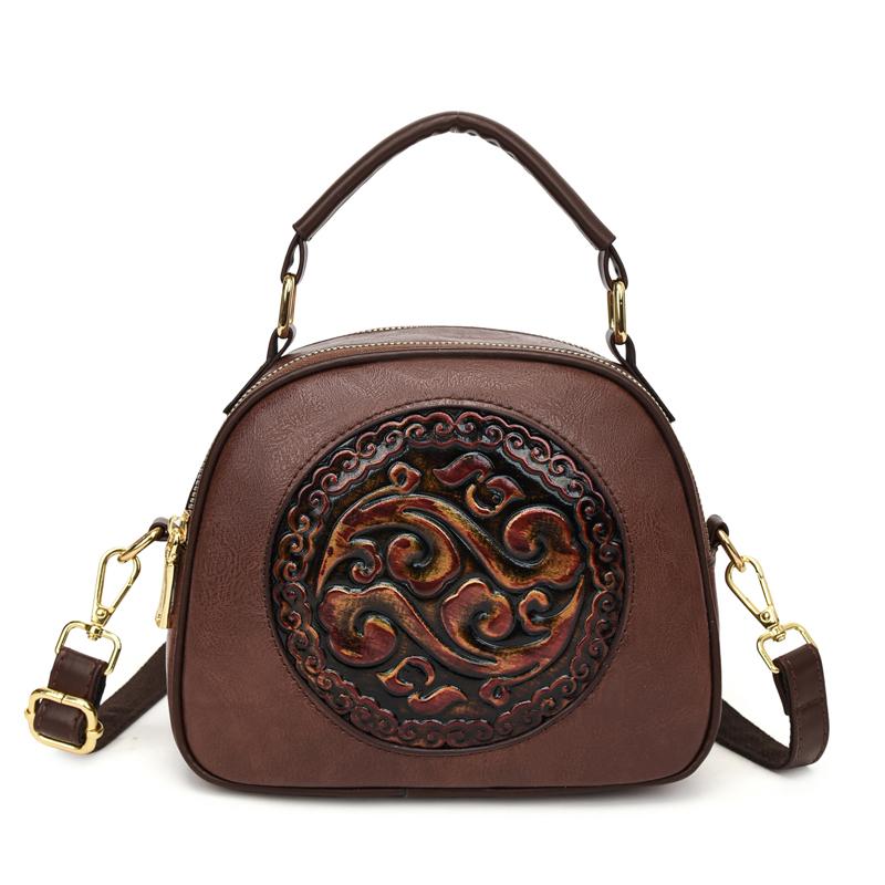 Retro Print Soft PU Leather Shoulder Crossbody Bags for Women Luxury Purses and HandBags Designer Women Bag Ladies Messenger Sac