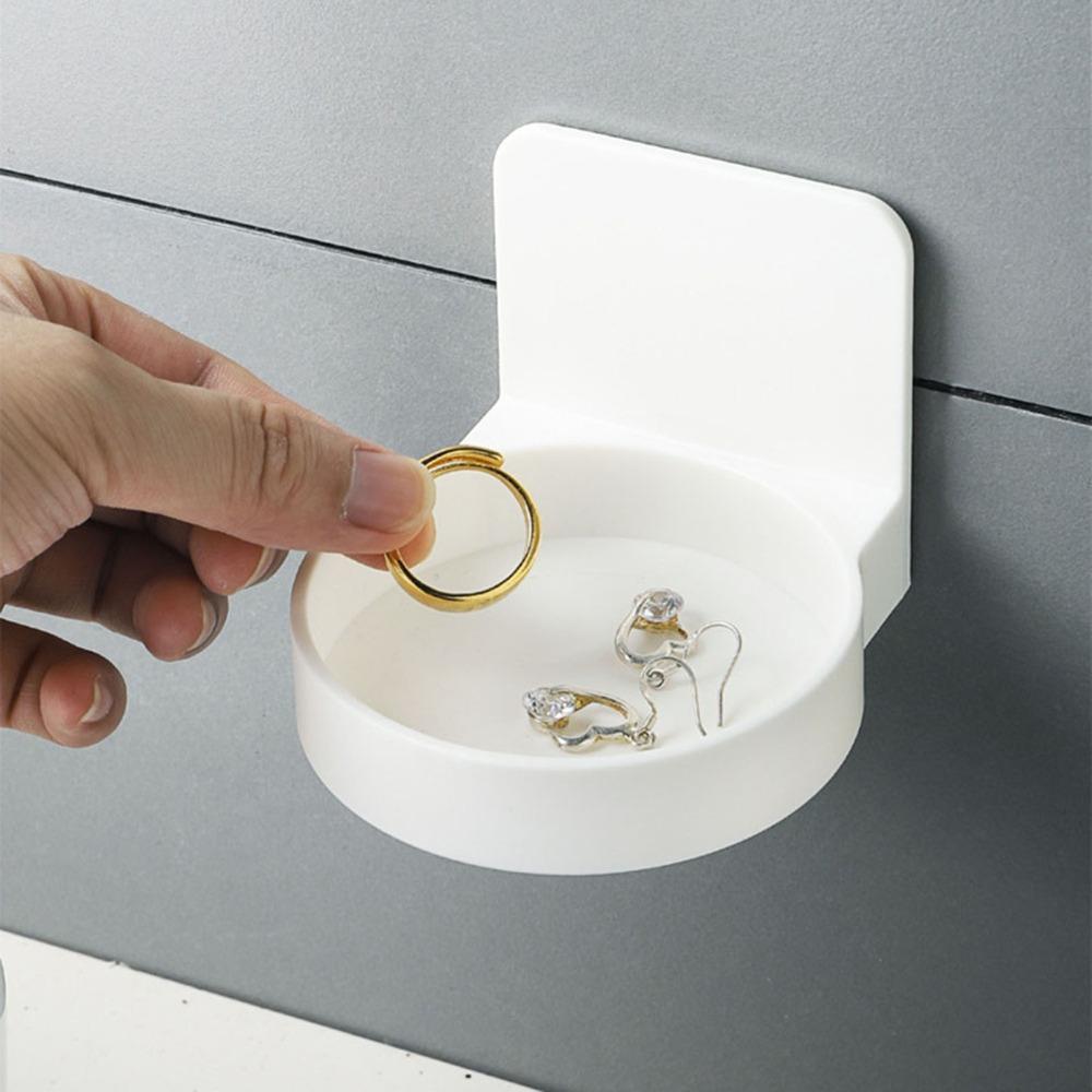 Space-saving Shampoo Storage Rack White Earring Storage Shelf Convenient Mouthwash Cup Bathroom