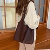 Tote Bag Women's Large-capacity Simple Shoulder Bag New Solid Color Lightweight Soft Leather Mother and Child Large Bag Tide