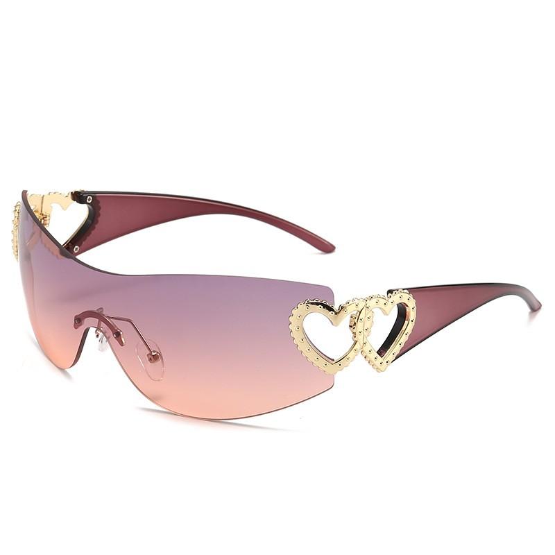 Fashion Love Sunglasses Luxury Designer PC Sunscreen Frameless Y2K Women Future Style Sun Glasses Lentes De Sol Mujer