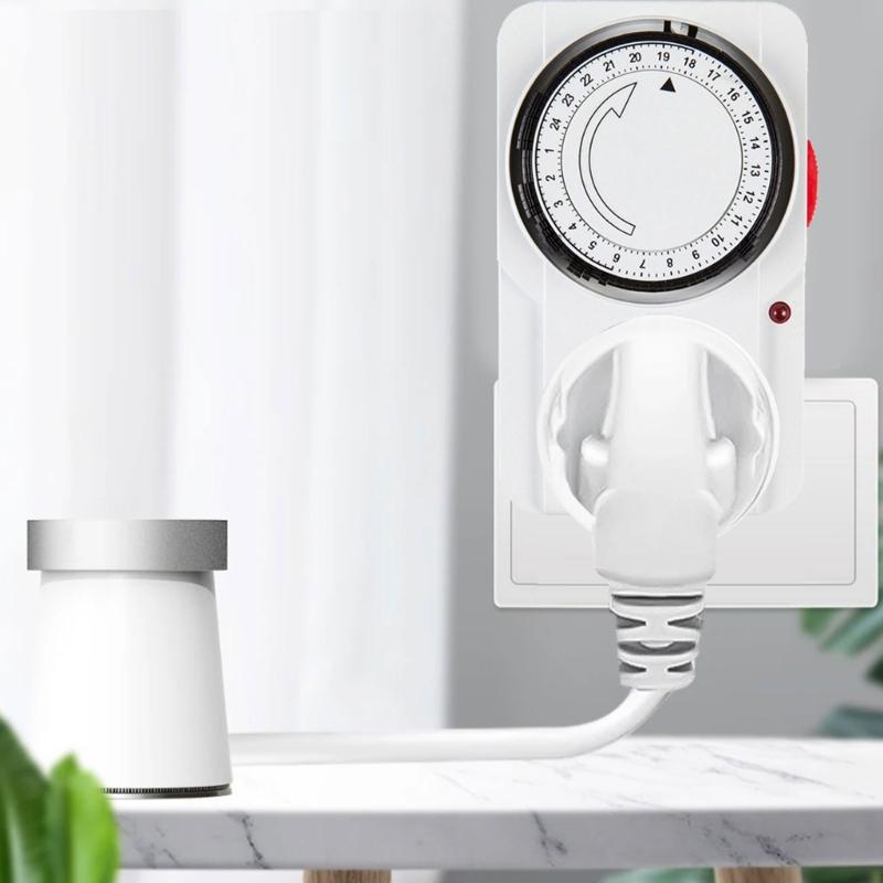 24 Hour Cyclic Timer Switches Mechanical Cycle Electrical Outlet Device Programmable Mechanical Timer Easy to Use