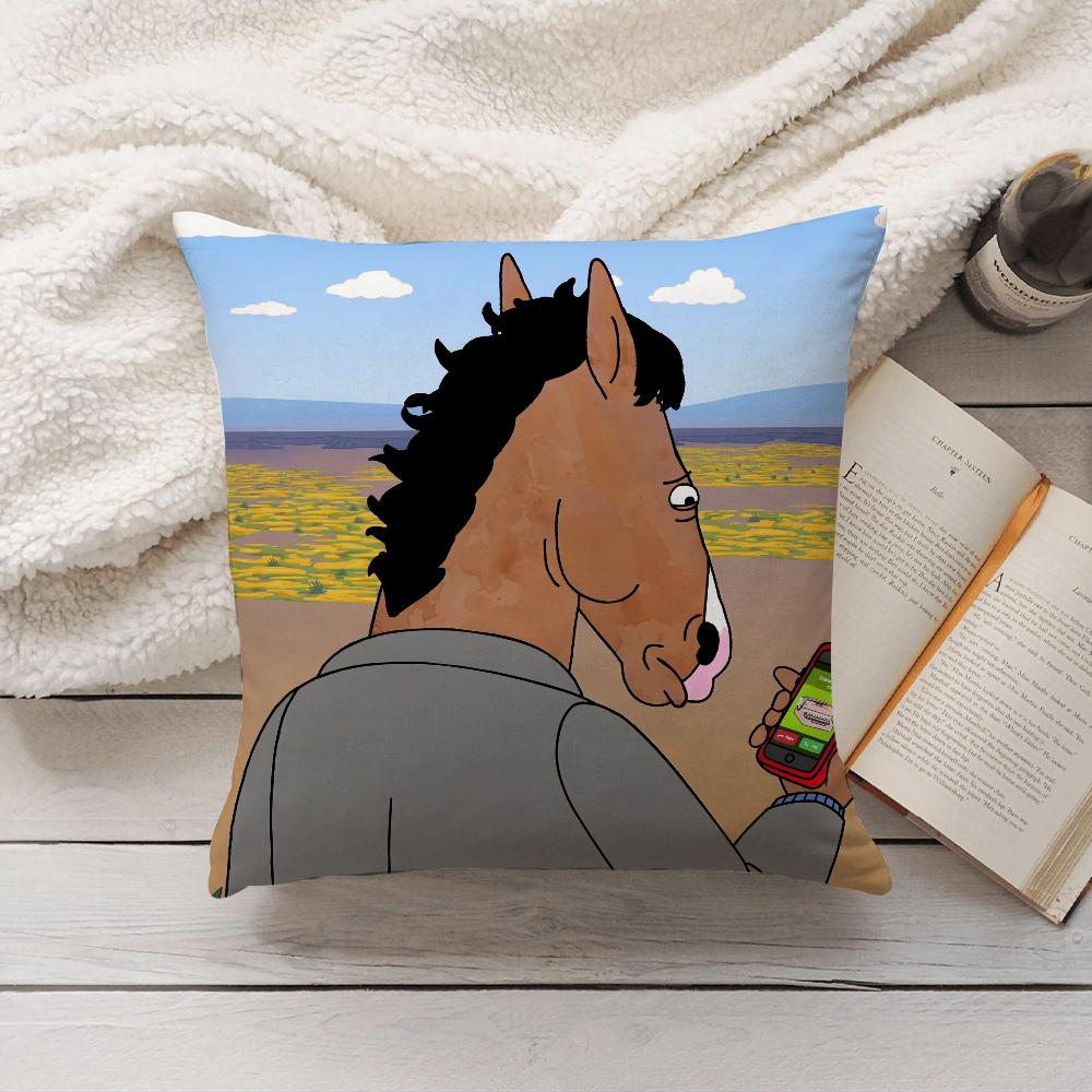 Cartoon B-BoJack H-Horseman Pillow Case Home Decoration Cushion Cover Suitable For Bedroom Car Office Sofa