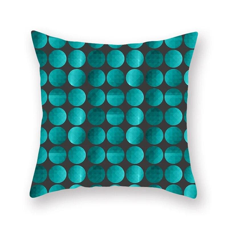Nordic fashion turquoise geometric pillowcase striped splicing sofa chair bedside cushion cover 45x45cm room bedroom home decor