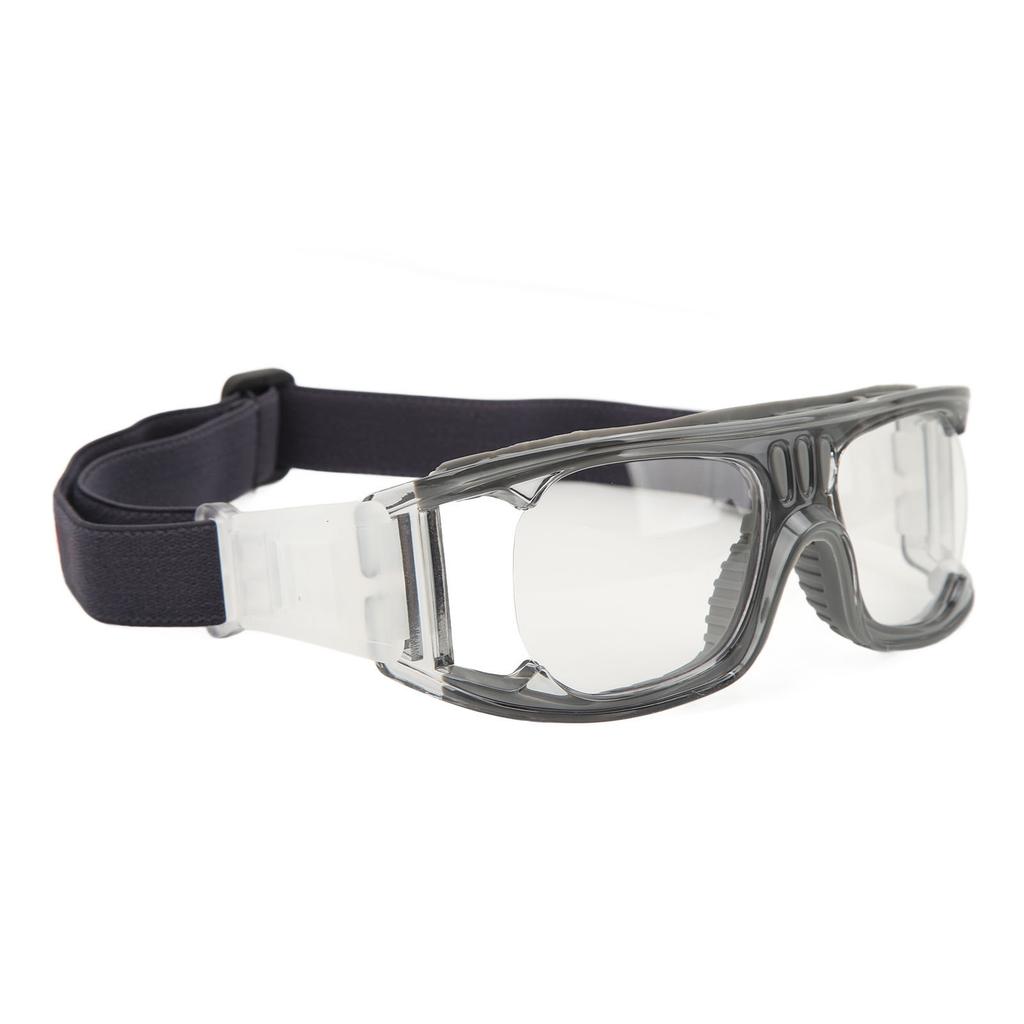 Sports Goggle Impact Resistant Fog Proof Safety Basketball Glasses with Adjustable Band for Running Cycling Black