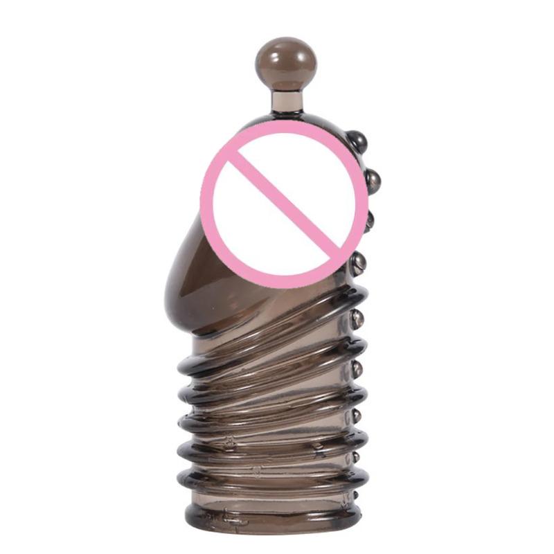 Reusable Silicone Penis Extender&Cock Ring –Delay Ejaculation, Glans Cover, Enlargement Sex Toy for Men Dick Sleeve&Penis Condom