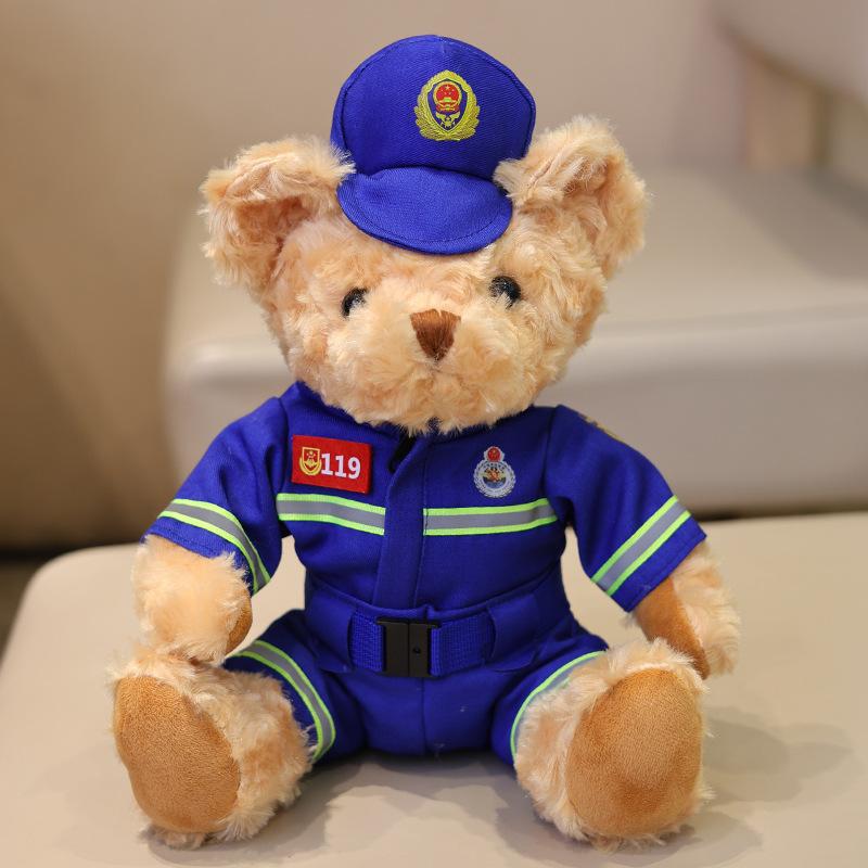 Fire Bear Firefighter Plush Doll Traffic Police Bear Police Bear Fire Rescue Day Promotional Event Gifts
