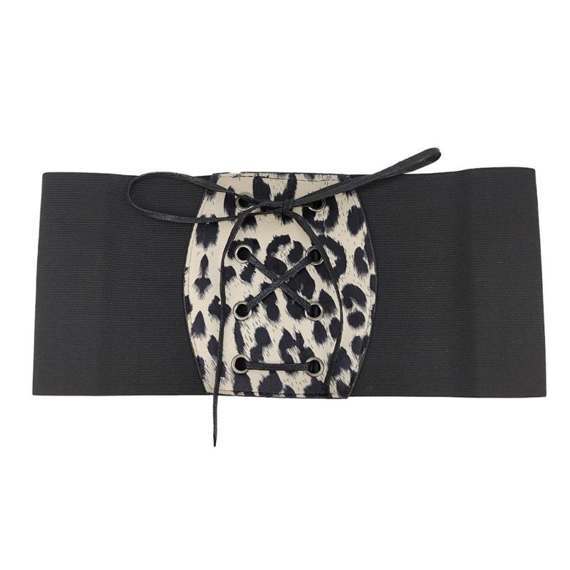 Girls Trendy Waist Belt Leopard Print Costume Underbust Jewelry Waist Body Jewelry for Party Jeans Belt Cowboy Chain