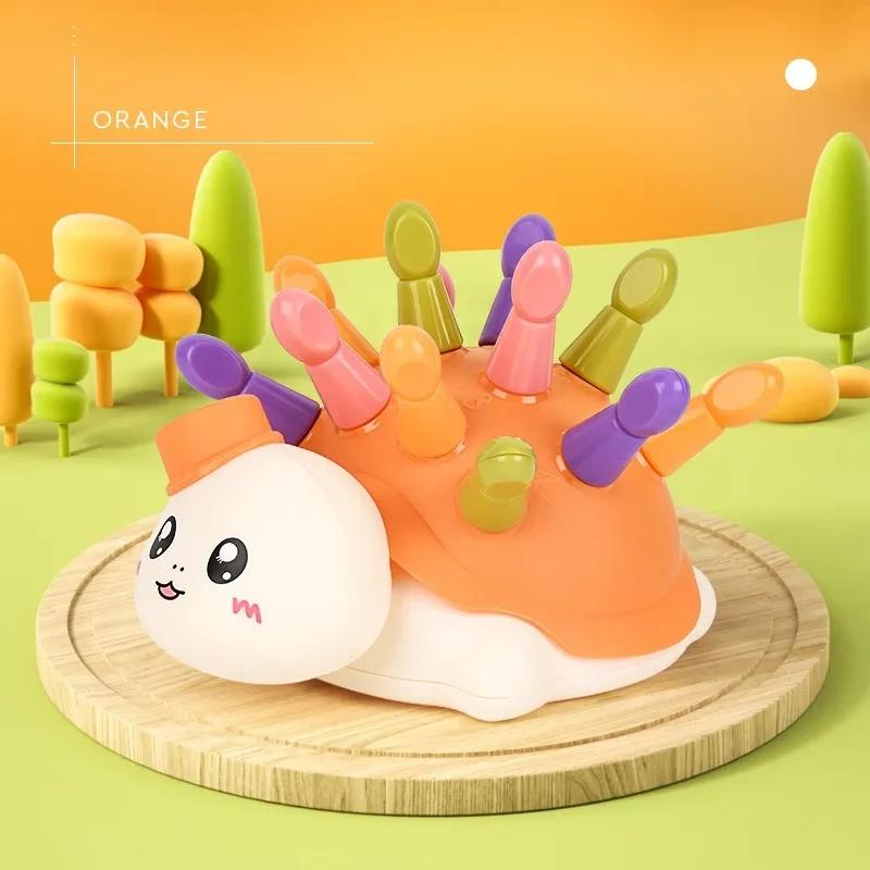 

Kids Puzzle Assembly Educational Toy Cartoon Animal Digital Enlightenment Baby Hand-eye Coordination Training Infant Doll Toy помаранчевий