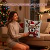 Christmas Pillow Covers Linen Cute Elk Pillowcase 18x18in Deer Print Pillow Cases For Home Living Room Sofa Indoor Outdoor