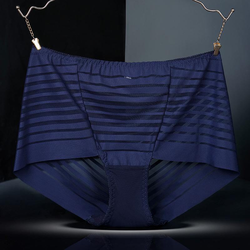 9013 Women's Lace Mid-High Waist Seamless Tummy Control Cotton Shorts, Large Size.