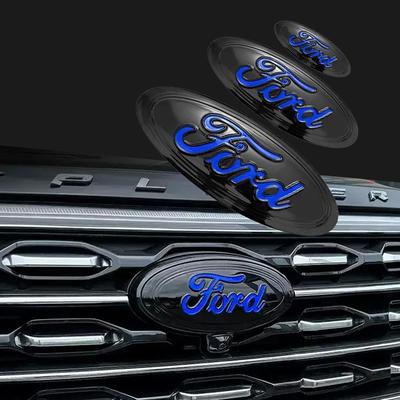 Car Sticker 3pcs Badge for Ford Taurus Equator Explorer Escape ST Kuga Mondeo Focus Edge Car Front Rear Logo Steering Wheel Cove