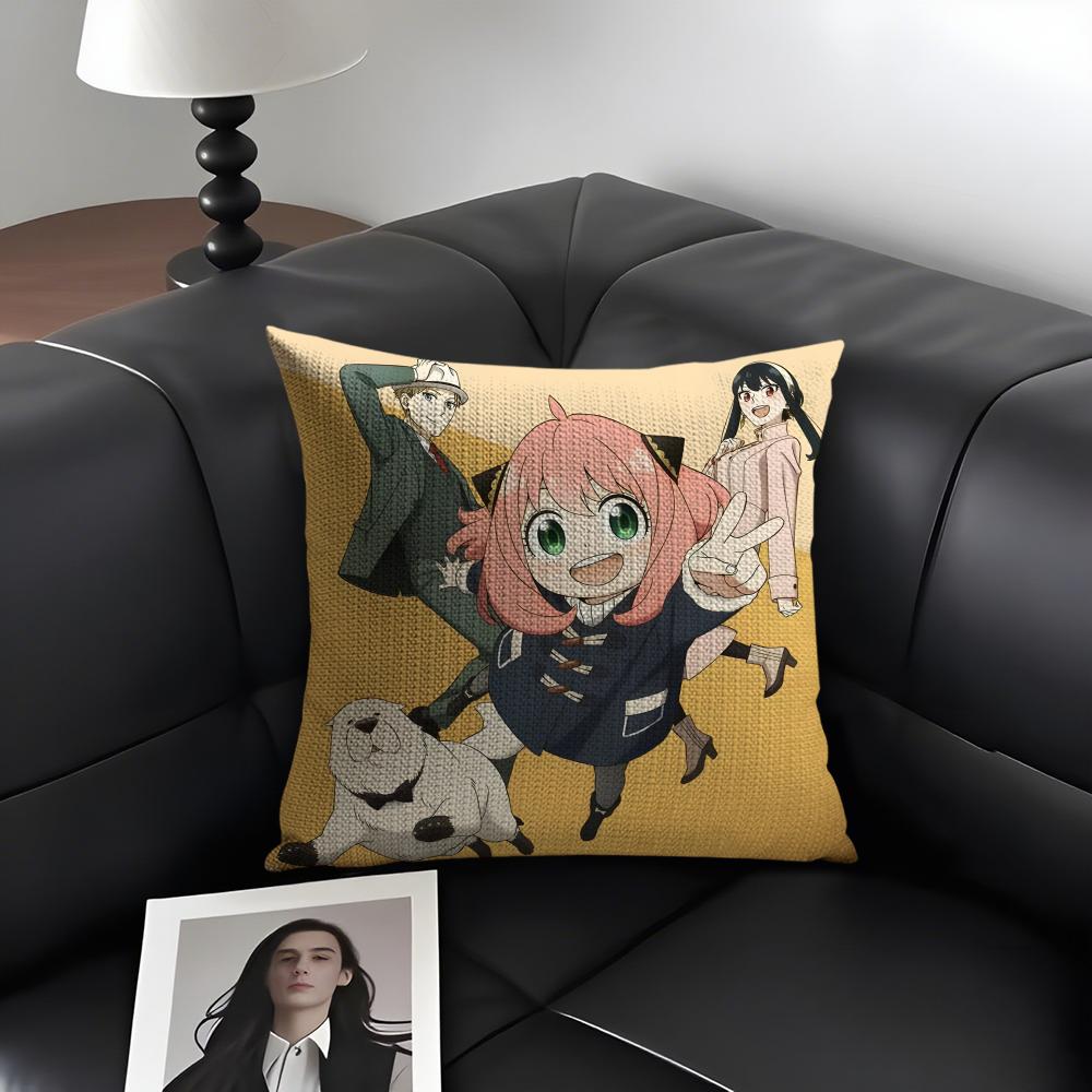 

SSPY X FAMILY Anime Cushion Cover Natural Linen Organic Fabric DoubleSided Printing Sofa Home Decor Gift Pillow Case 30x30cm