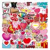 Heart Shaped Stickers, English Text Sticker Set, Perfect For Girlfriends Or Boyfriends. Vinyl Valentine's Day Stickers Suitable For Water Bottles,