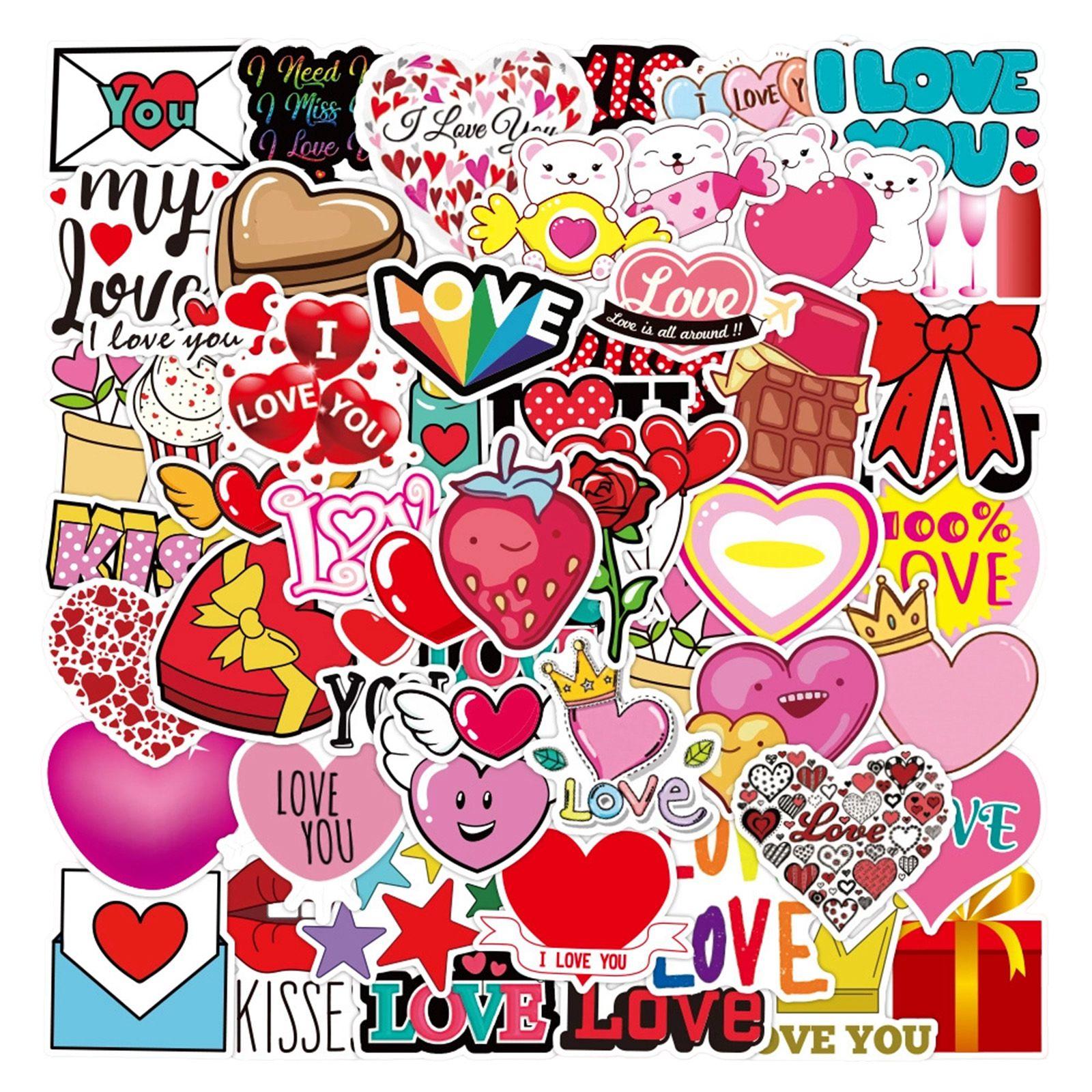 

Heart Shaped Stickers, English Text Sticker Set, Perfect For Girlfriends Or Boyfriends. Vinyl Valentine s Day Stickers Suitable For Water Bottles, One Size