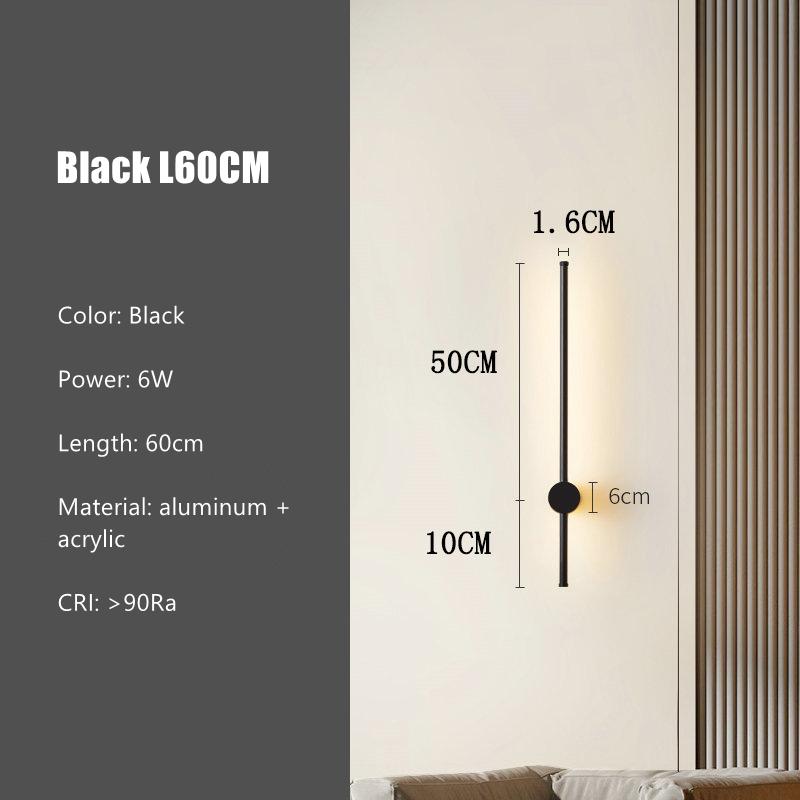 Modern Long Strip LED Wall Lamp Rotatable Living Room Bedroom Simple Linear Light Sofa Background Decor Sconce Lighting Fixture
