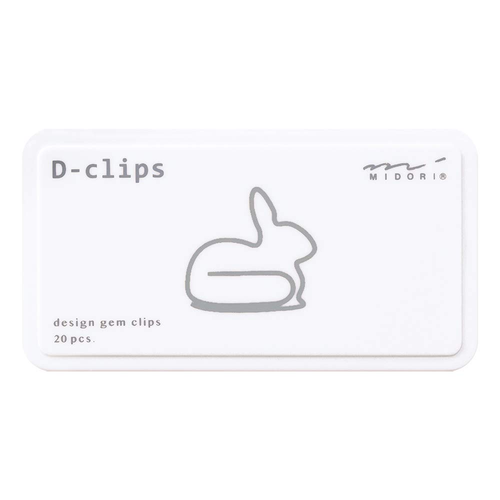 Midori D-Clips Paper Clips Rabbit Design A 43388006 - Cute Animal Shaped Stationery