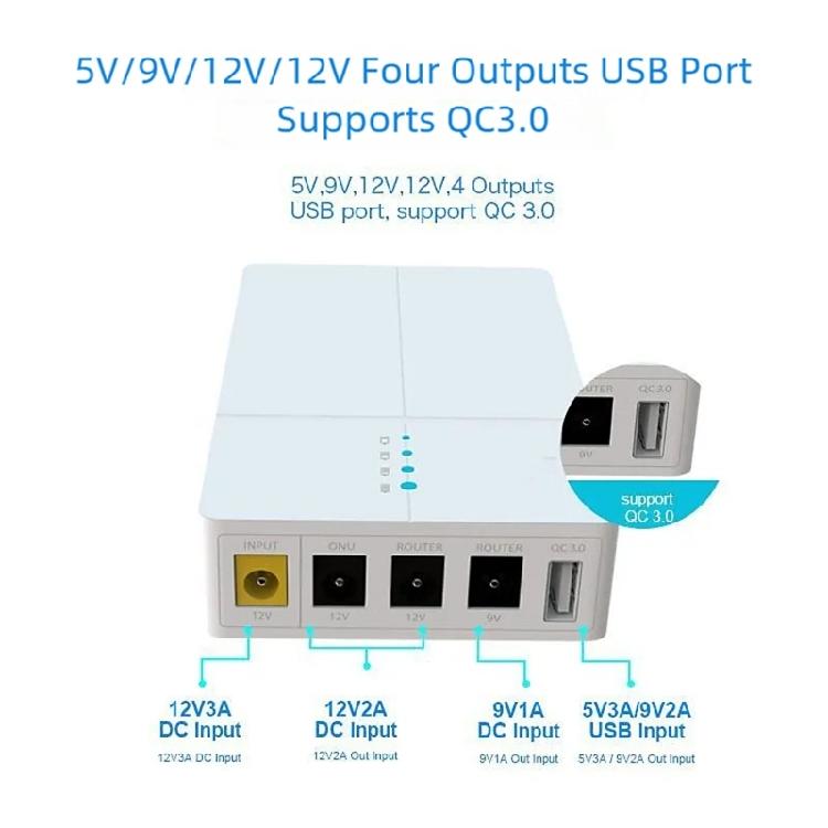 Uninterruptible Power Supply for Home and Office Networking Supporting Routers Featuring 13500mAh 12 Hours Power Backups