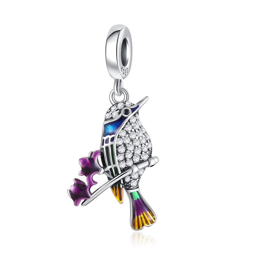 Springs Flower Series Copper Bird Hibiscus Tulip Charm Bead Fit Women Original Bracelet Jewelry For Gift