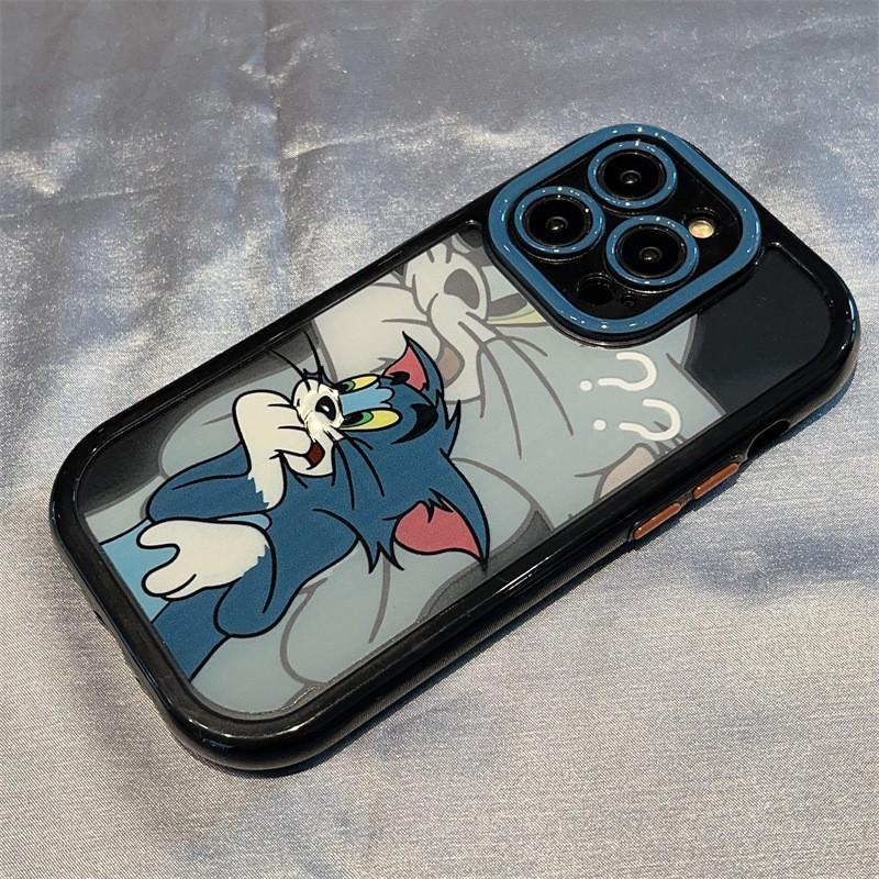 Tom und Jerry Cartoon Handyhülle iPhone 16 15 14 13 Pro Max Plus Silikon Stoßfeste Hülle Damen Paare