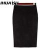 IHUASU Women's Fashion Casual Solid Color Print Summer Spring Skirt