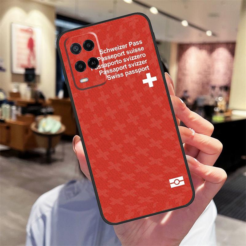 Schweiz Schweizer Flagge Hülle Für Oppo A94 A74 A54 A18 A38 A58 A78 A98 A40 A60 A80 A16 A76 A96 A15 A17 A77 A57S Abdeckung