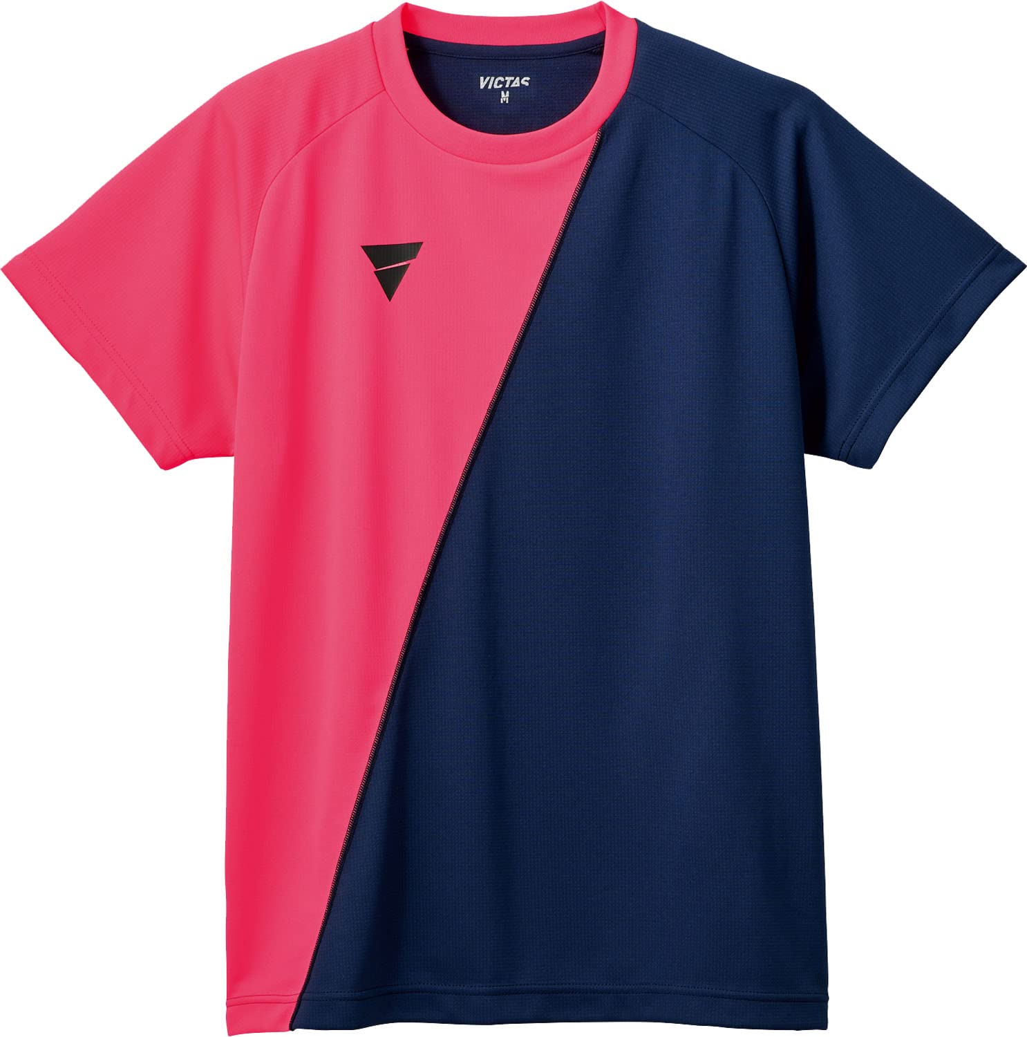 

VICTAS Table Tennis F Size 532101 T-Shirt, Unisex, V-TS230, Pink/Navy, 2XS,