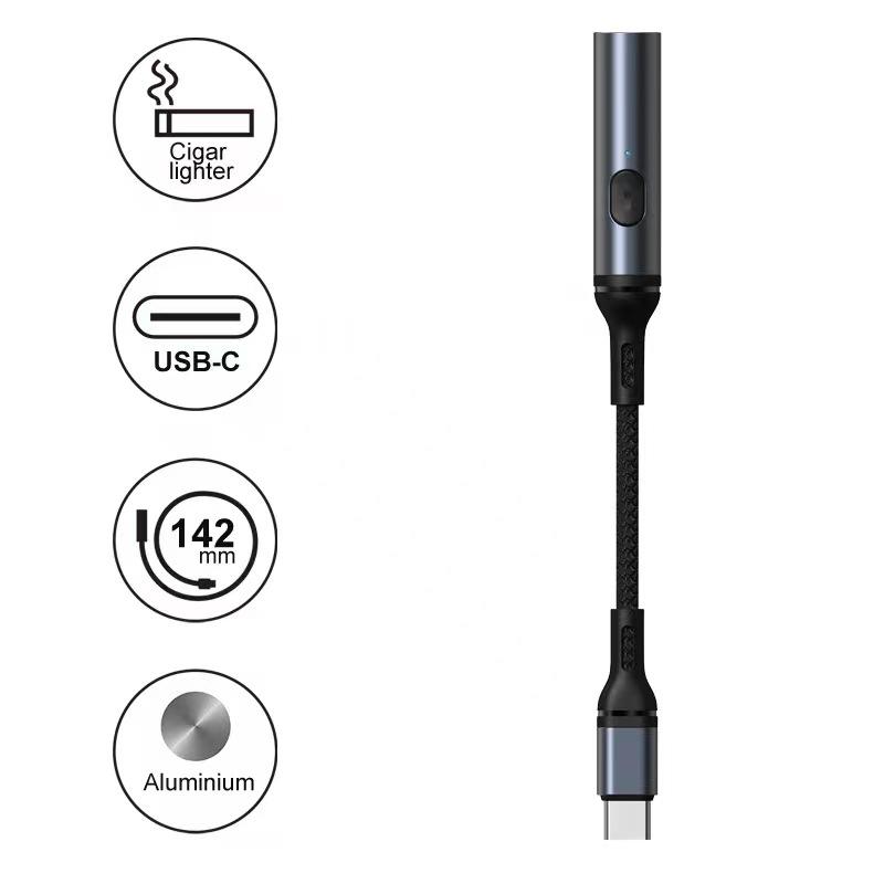 Metal Windproof Rechargeable Lighter Outdoor Mobile Phone Cigarette Lighter Compact Into Tungsten Filament Ignition Tool