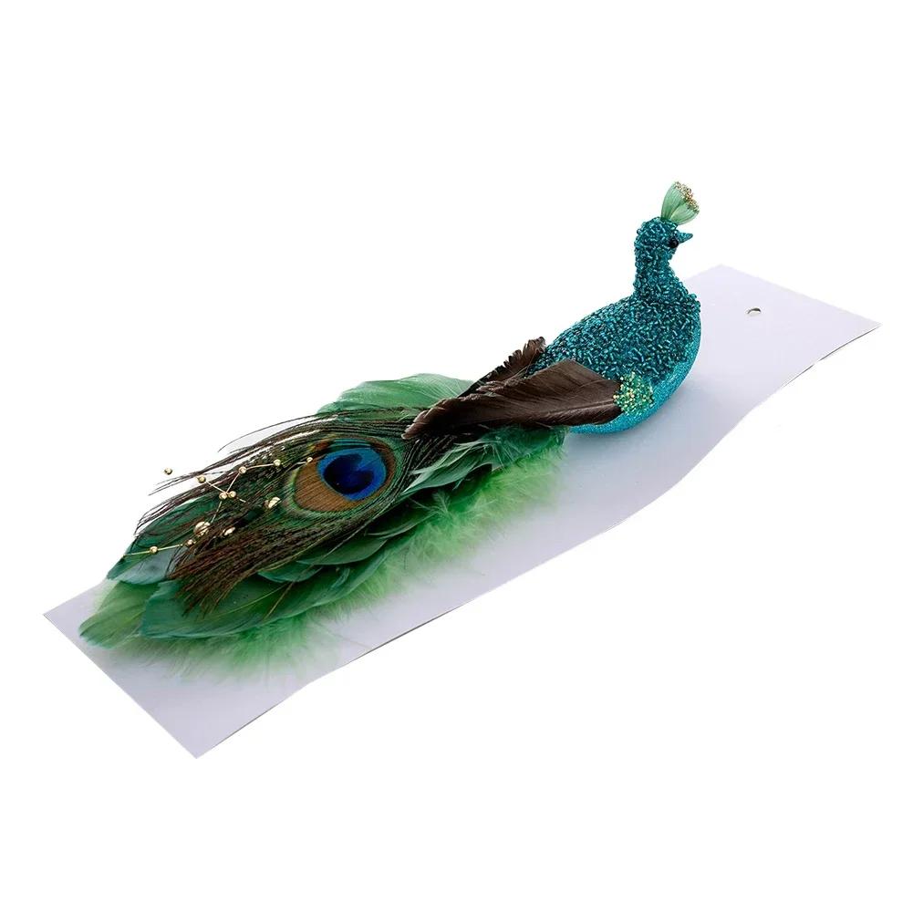 

Simulation For Christmas Bird Decoration with Feather and Foam Materials and Clip for Hanging on Trees Wreaths and Garlands зелёный